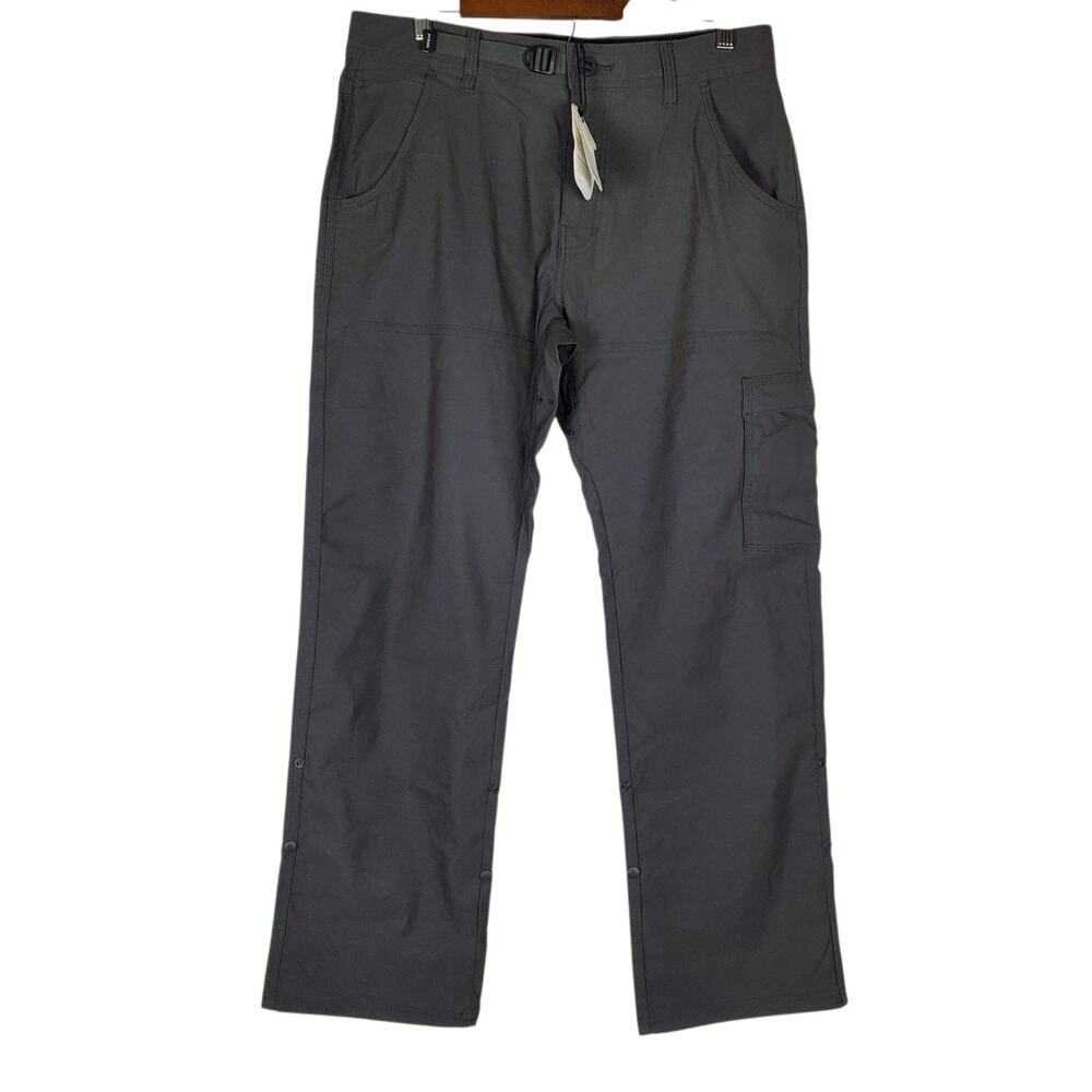 NEW Prana Stretch Zion II Pants Mens 32x30 Grey Relaxed Fit Straight Leg Hiking